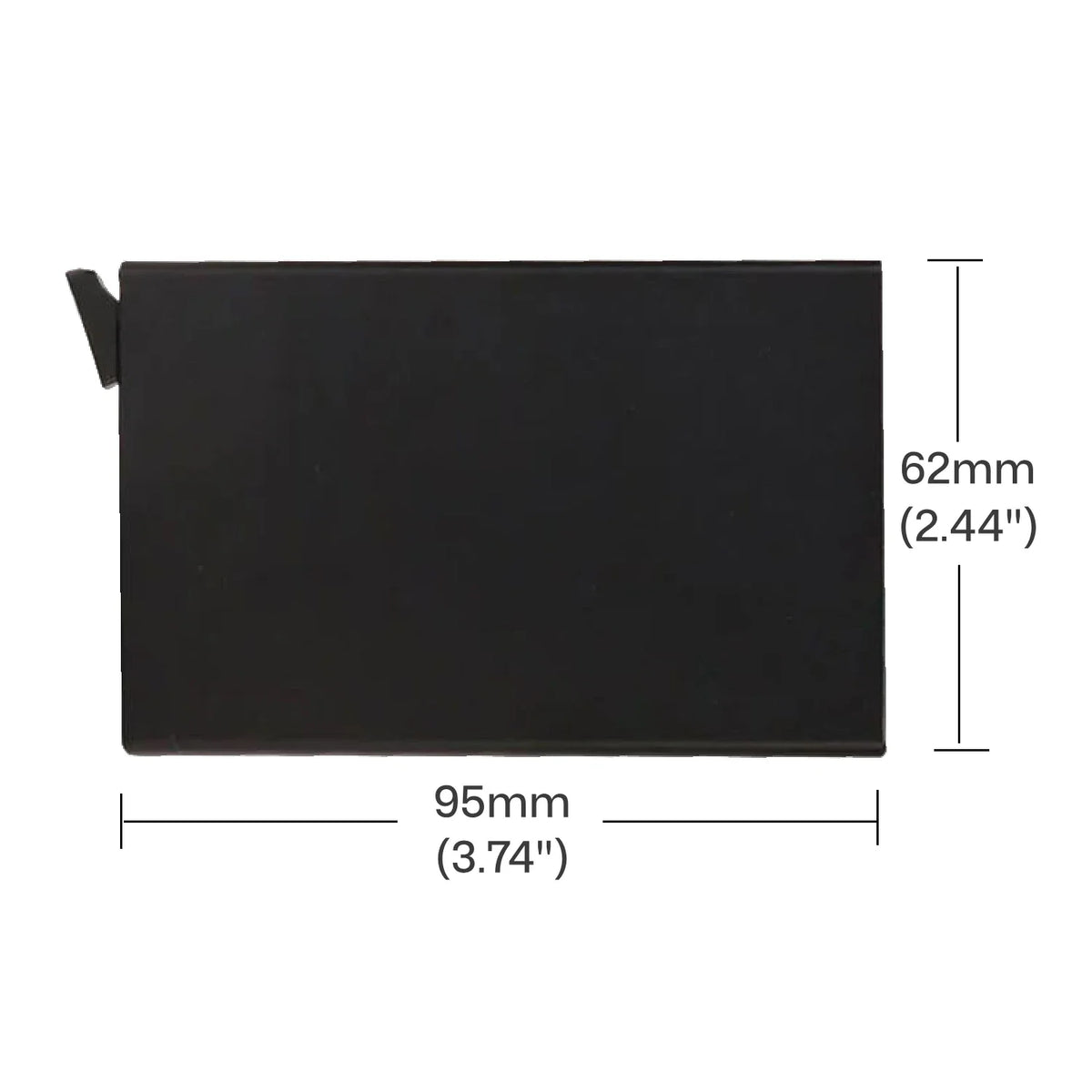 credit card sized sliding case blank fits in pocket for laser engraving.