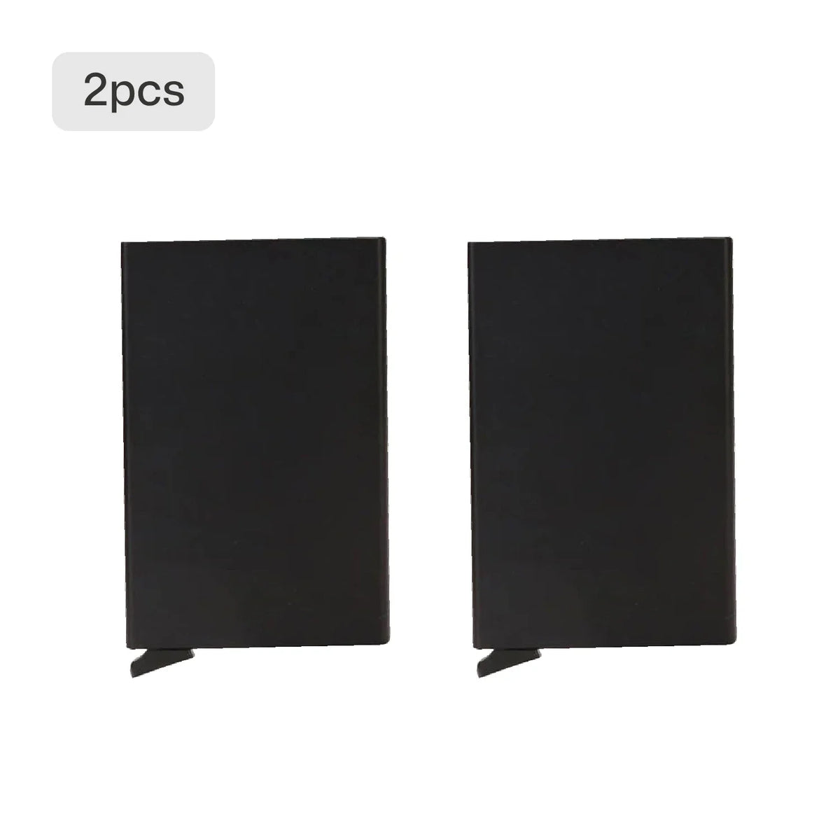 two sliding credit card cases as pair gift set for groomsmen bridal party or father day present.