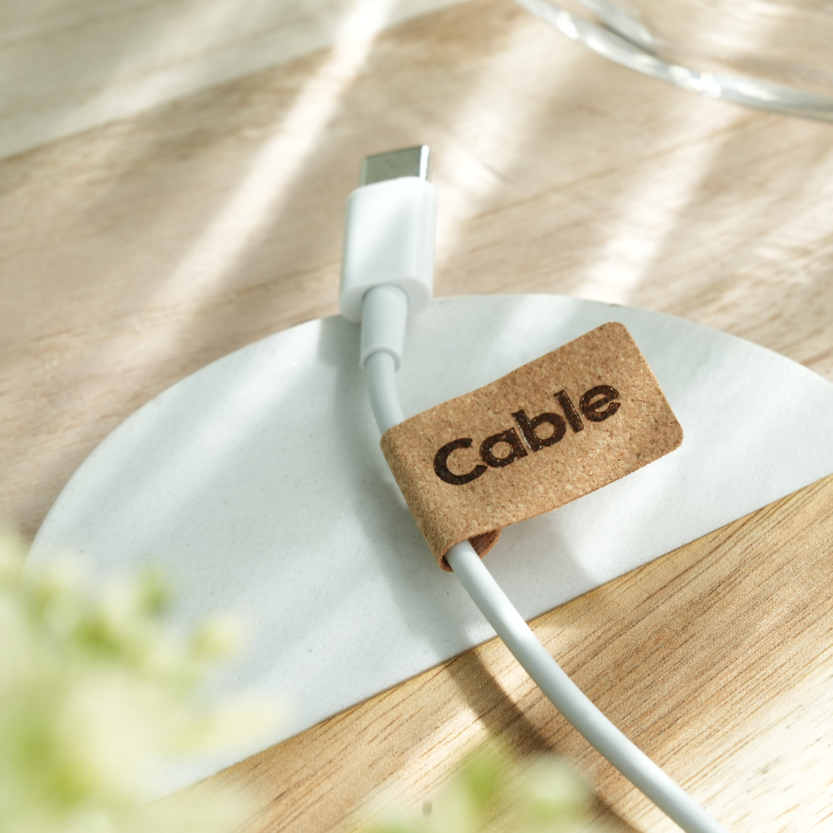 corkwood label sticker sheet with laser engraved sample text for custom labeling tags.
