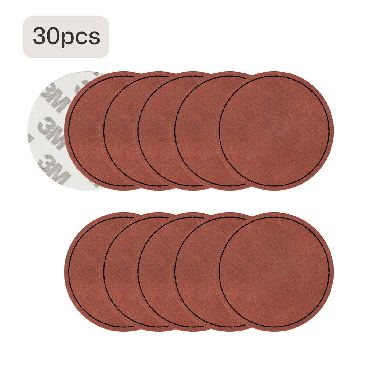 Blank Circular PU Leather Labels / Tags (30 pcs)