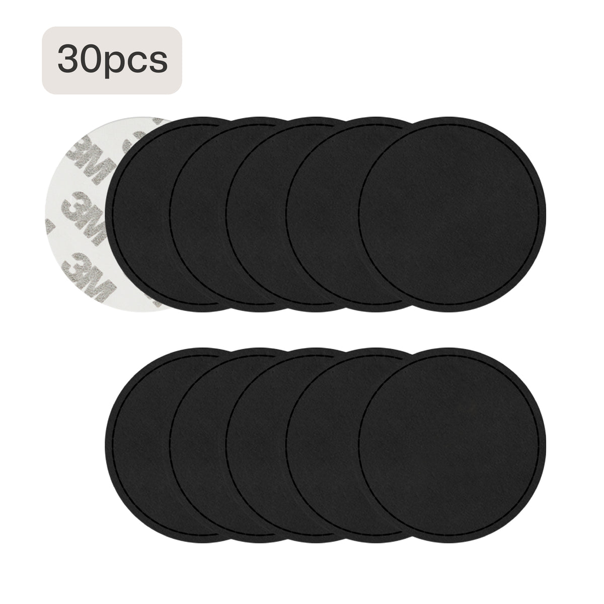 Blank Circular PU Leather Labels / Tags (30 pcs)