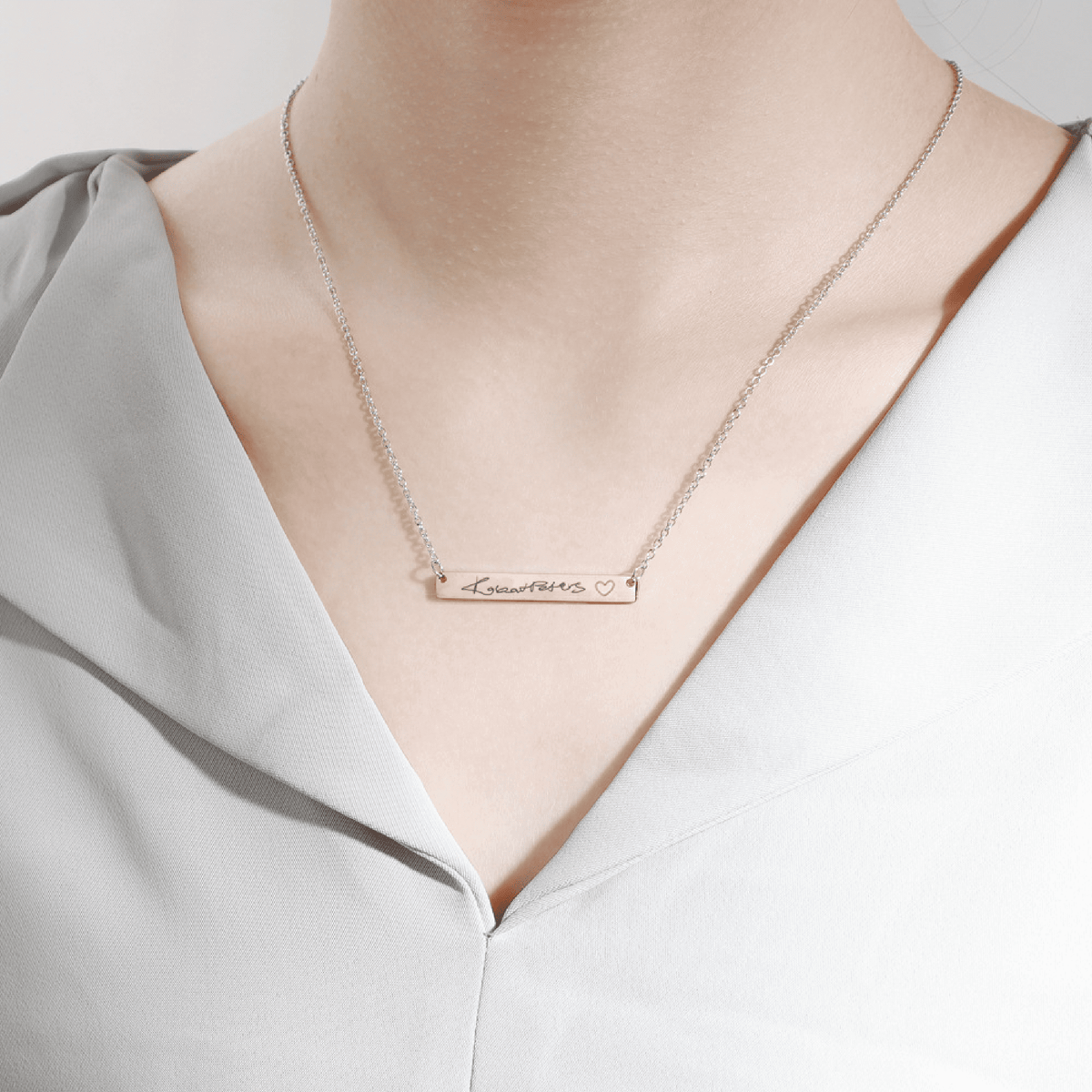 stainless steel bar necklaces for laser engraving couple jewelry gift set.