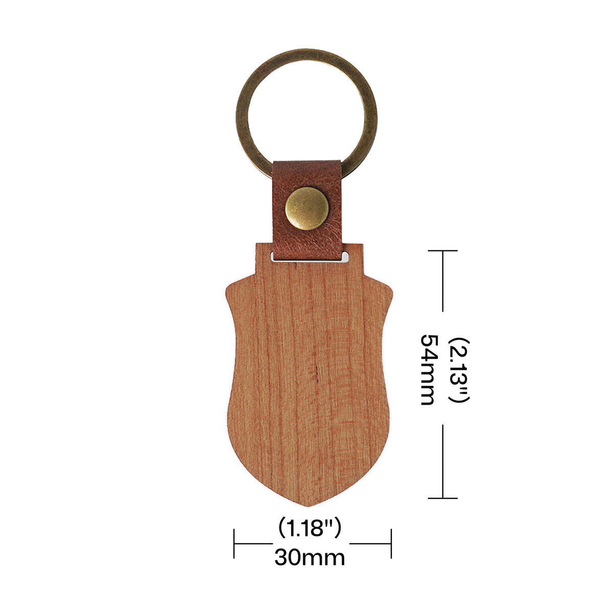 Blank Shield-shaped Wooden Keychains (10 pcs / 20 pcs)