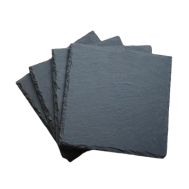 laserpecker Stone Slate Coasters Square Black