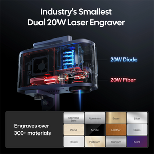 LaserPecker LP5 - The Smart 20W Fiber + Diode Laser Engraver
