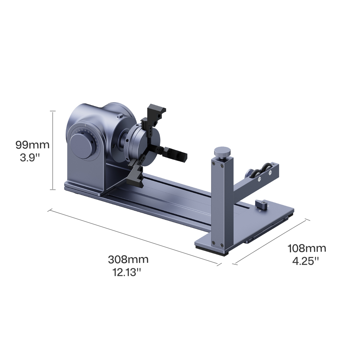 laserpecker rotary extension for 360 degree engraving on tumblers bottles pens and dowels.