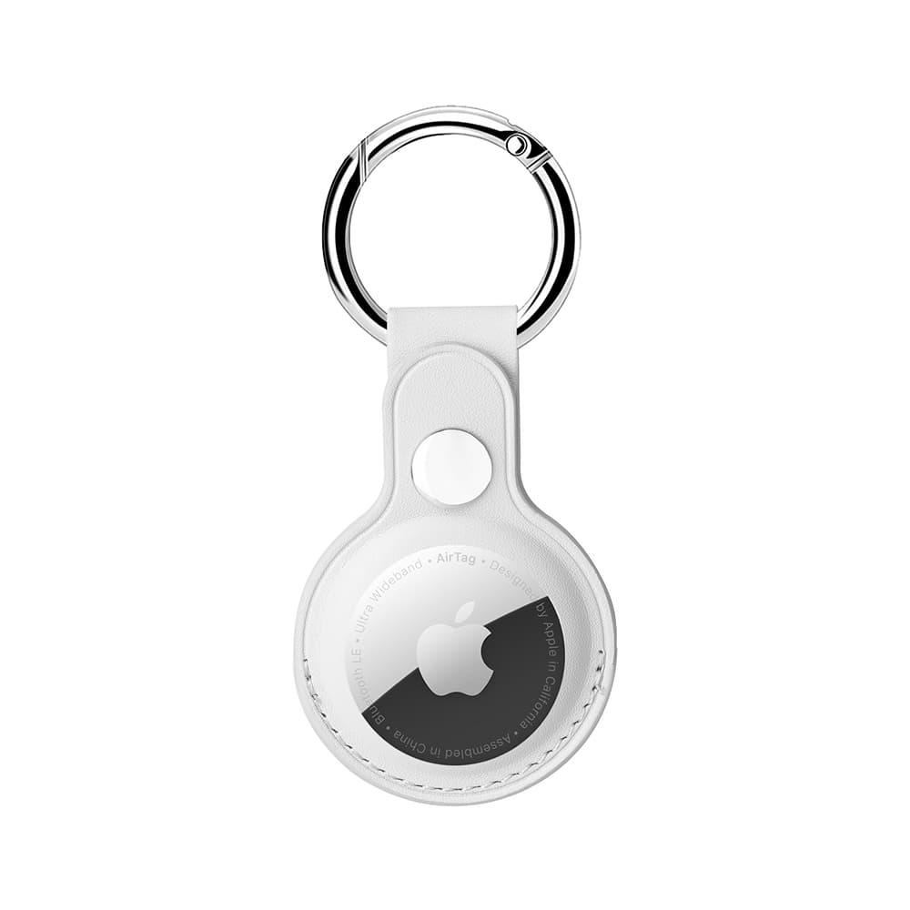 DIY Leather Anti-Lost Case for AirTag (2 Pcs) White