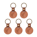 DIY Cherry Wood Circular Keychain (5 Pcs)