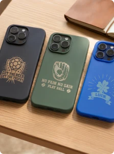 TPU-printed phone case featuring a personalized engraving.