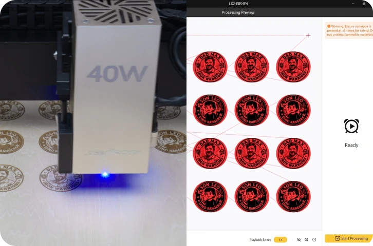 User-friendly laser engraving software interface with intuitive path generation for 3D printing hobbyists