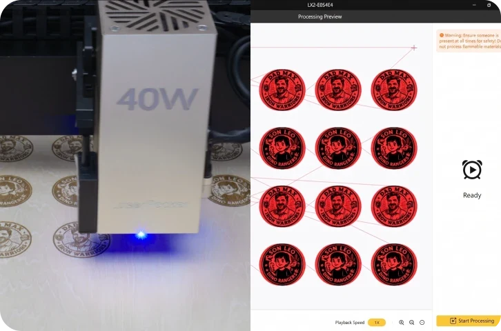 User-friendly laser engraving software interface with intuitive path generation for 3D printing hobbyists