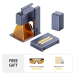 LaserPecker LP2 Deluxe Bundle laser engraver with versatile electric roller, powerbank, and free gift on white background. 