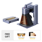 LaserPecker laser engraver bundle with an additional slide extension, plus a free gift of safety goggles (worth $49.99) and a material pack (worth $14.99), offering a complete solution for both standard and large-format engraving projects.