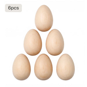 Œufs de Pâques en bois (6 pièces)