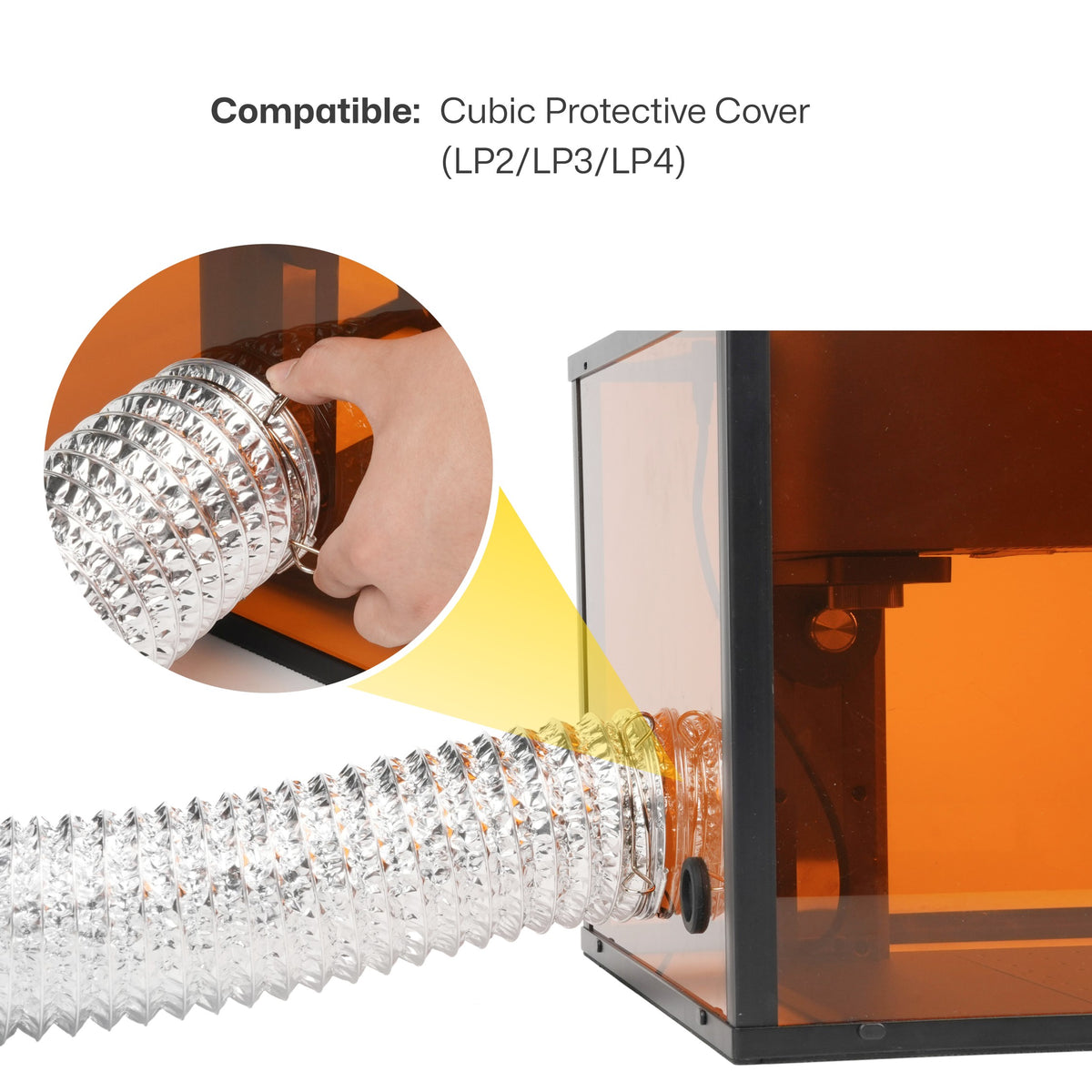 laserpecker smoke exhaust pipe for conical protective cover on lp2, lp2 plus, lp4 and lp5 laser engravers.