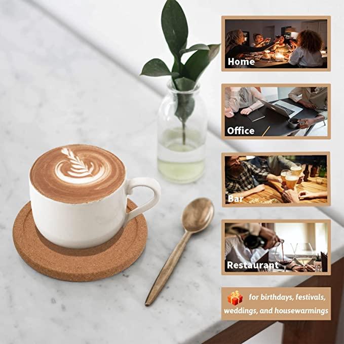 DIY Cork Concave Insulation Placemat Shock-Absorbing Coaster (30 Pcs) User Scenes