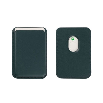 2 pack magnetic leather card holder for iPhone with MagSafe laser engraving blank genuine leather wallet phone accessory custom name gift.
