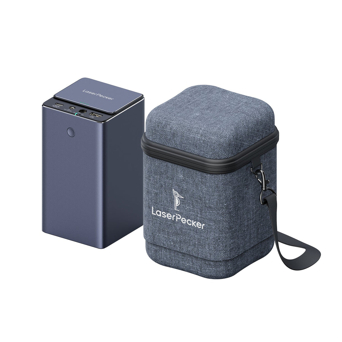 laserpecker powerpack plus 181wh portable power bank with padded carrying case.