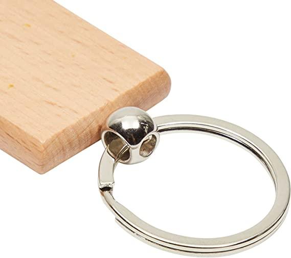 Wood Keychain Blanks for DIY Crafts, Rectangles