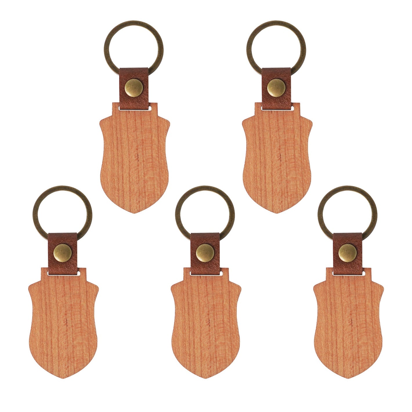 Wooden Shield Keychain Blanks