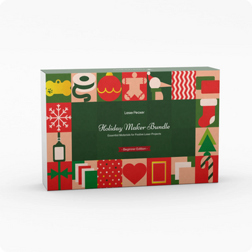 laserpecker holiday maker bundle beginner edition with laser blanks tools and accessories for first time laser engraver learning to make diy christmas gifts.