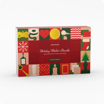 laserpecker holiday maker bundle premium edition with deluxe laser blanks tools and accessories for professional holiday gift making and advanced laser engraving projects.