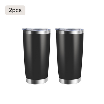 2 pack black coated stainless steel tumblers with lids for laser engraving his and hers coffee mugs personalized gifts.