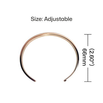 stainless steel cuff bracelet with width and diameter dimensions for laser engraving setup.