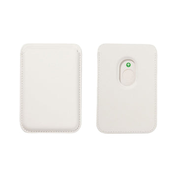 2 pack magnetic leather card holder for iPhone with MagSafe laser engraving blank genuine leather wallet phone accessory custom name gift.