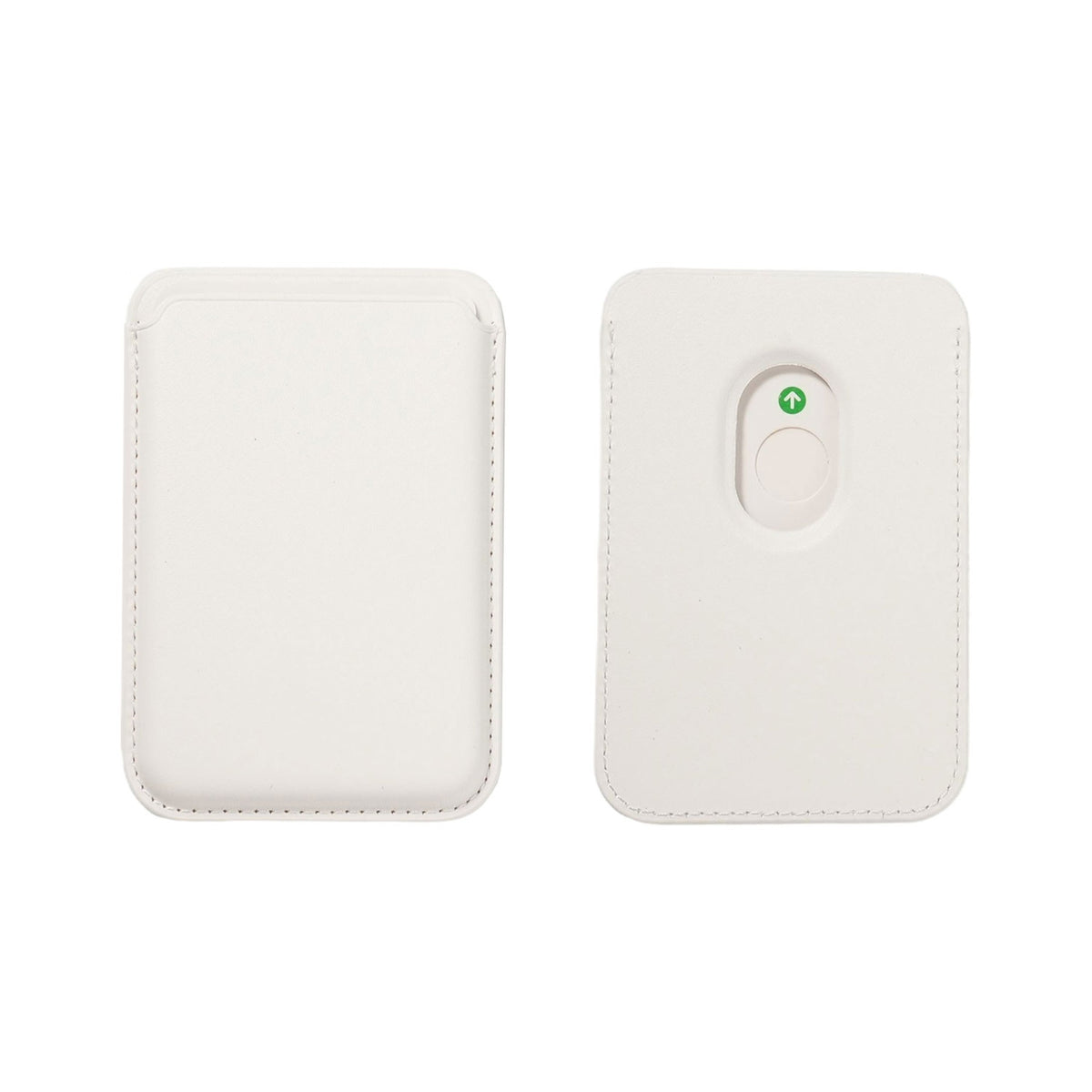 2 pack magnetic leather card holder for iPhone with MagSafe laser engraving blank genuine leather wallet phone accessory custom name gift.