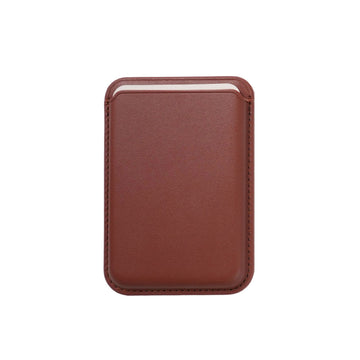 magnetic leather card holder for iPhone with MagSafe laser engraving blank genuine leather wallet phone accessory custom name gift.