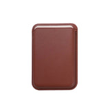 magnetic leather card holder for iPhone with MagSafe laser engraving blank genuine leather wallet phone accessory custom name gift.