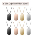 Stainless Steel Army Pendant Necklace / Dog Tag (8 pcs)