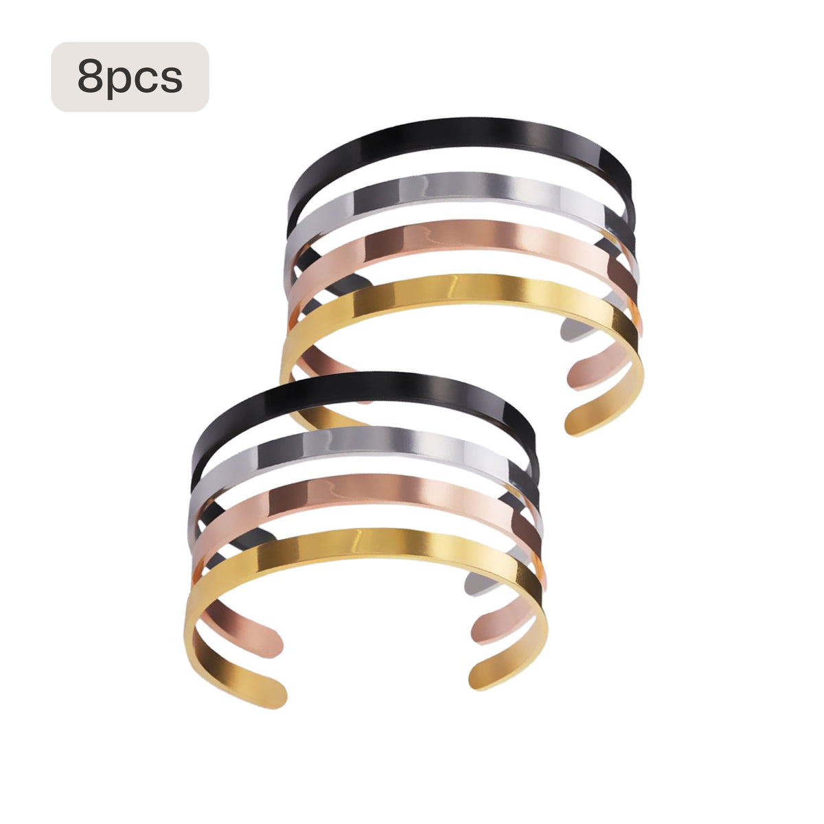 8 pack stainless steel cuff bracelet blanks for laser engraving open metal bangle custom name or quote personalized jewelry for men women.