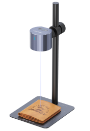 LaserPecker LP1 Plus 2-minute fast setup process showing unboxing, stand assembly, and USB-C power bank connection for beginners.