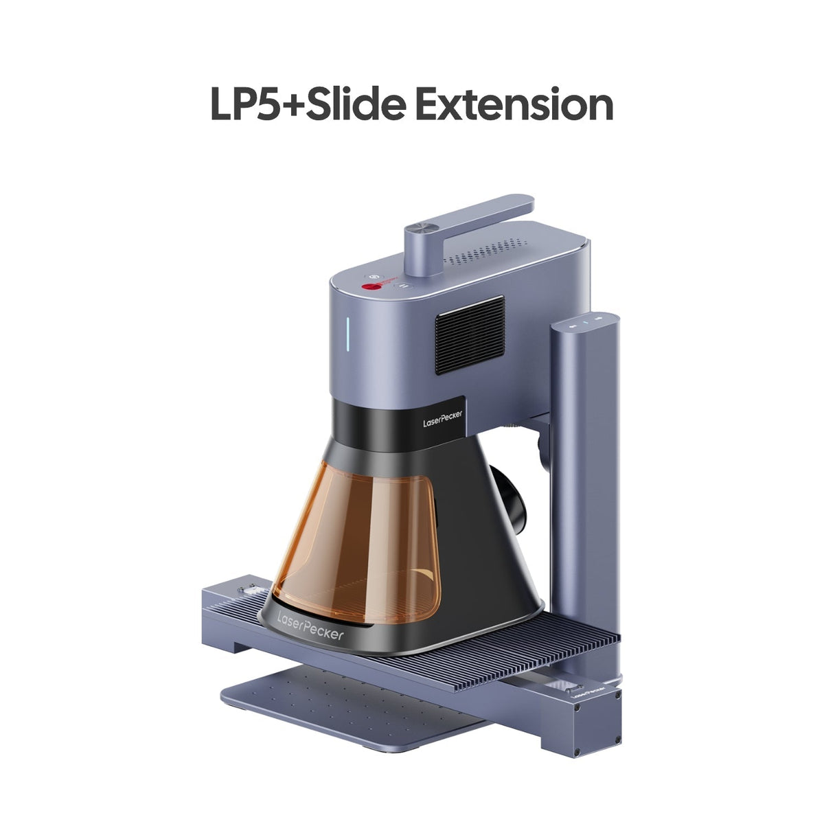 laserpecker lp5 laser engraver paired with slide extension for large format engraving.
