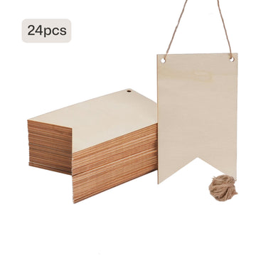 Blank Wood Pennant Signs (24 pcs / 48 pcs)