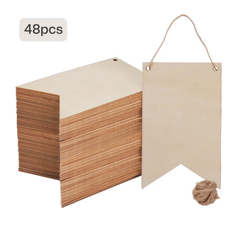 Blank Wood Pennant Signs (24 pcs / 48 pcs)