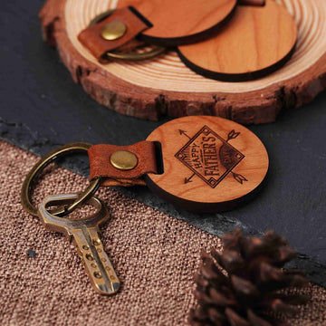 DIY Cherry Wood Circular Keychain (10 pcs / 20 pcs)