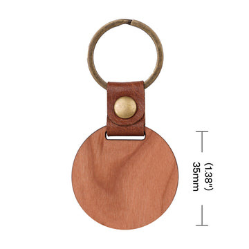 DIY Cherry Wood Circular Keychain (10 pcs / 20 pcs)