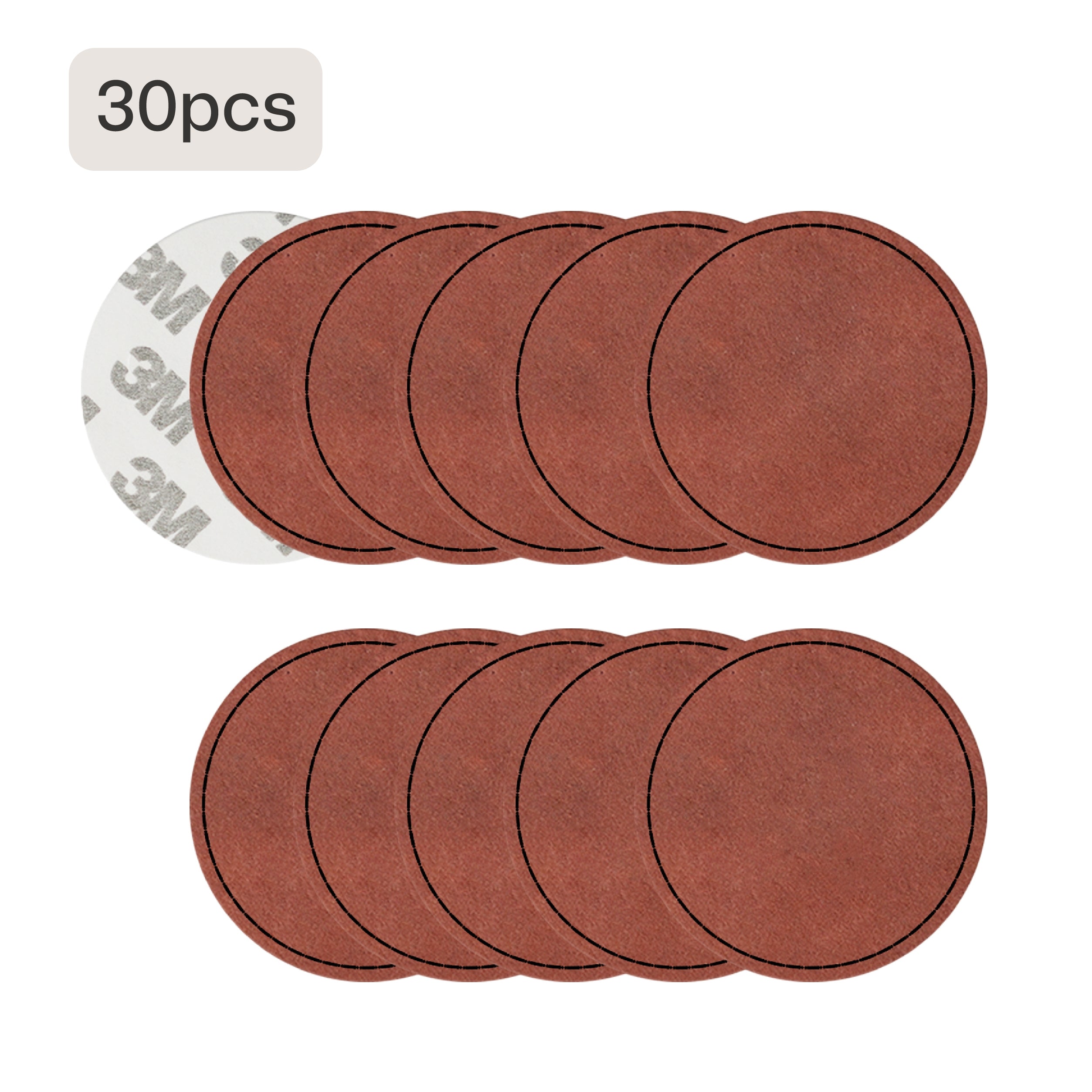 Blank Circular PU Leather Labels / Tags (30 pcs)