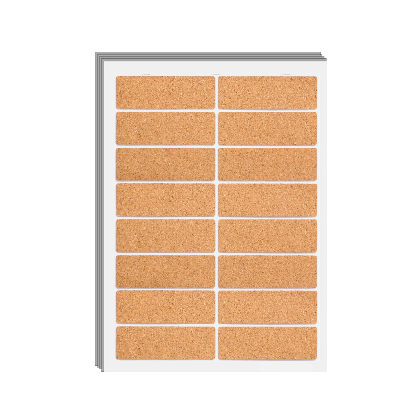 Rectangular Corkwood Label Stickers (160pcs)