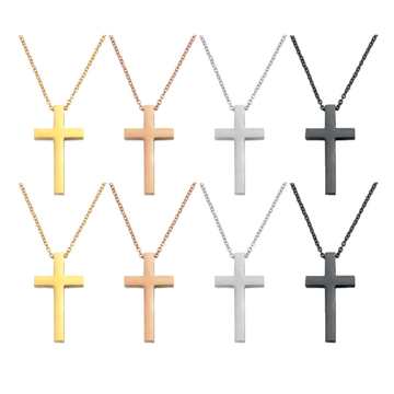 Stainless Steel Cross Pendant Necklace (8 pcs)