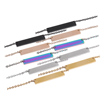 Stainless Steel Horizontal Bar Necklace (10 pcs)