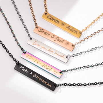 Stainless Steel Horizontal Bar Necklace (10 pcs)