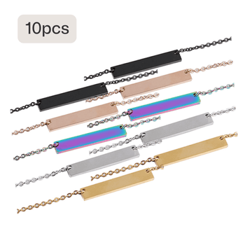 Stainless Steel Horizontal Bar Necklace (10 pcs)