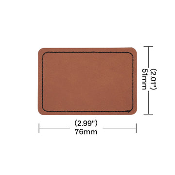 Blank Rectangular PU Leather Labels / Tags (30 pcs)