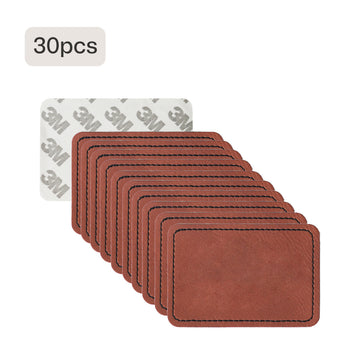 Blank Rectangular PU Leather Labels / Tags (30 pcs)