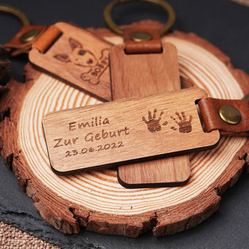 Blank Rectangular Walnut Keychain (10 pcs / 20pcs)