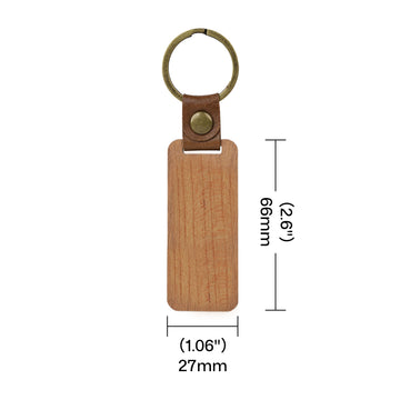 Blank Rectangular Walnut Keychain (10 pcs / 20pcs)